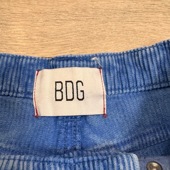 BDG Blue Corduroy Wide Leg Crop Pants High & Wide Womens Size 24 or 00 - Picture 5 of 9